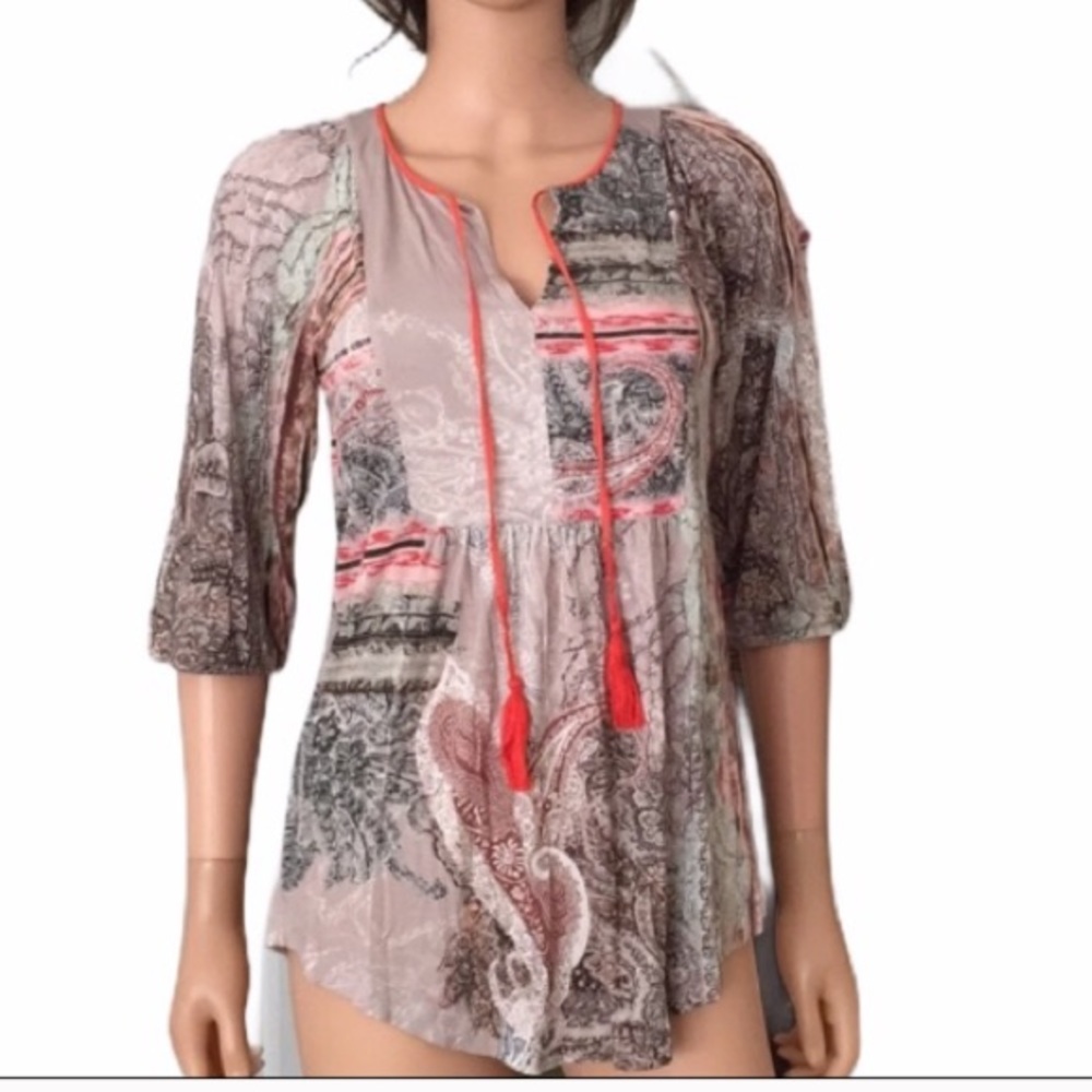 Vintage bandolera boho hippie cotton peasant top